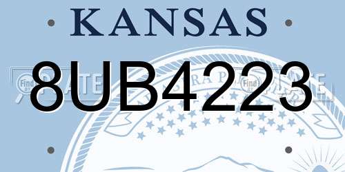 8UB4223 Kansas License Plate