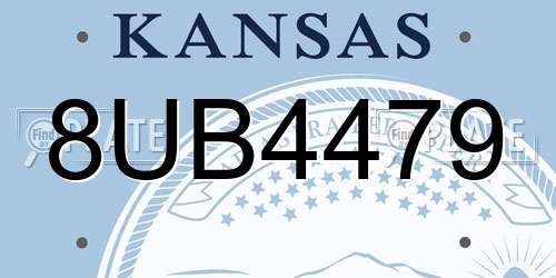 8UB4479 Kansas License Plate