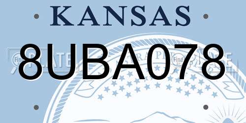 8UBA078 Kansas License Plate