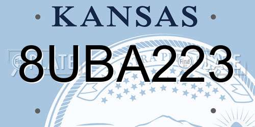 8UBA223 Kansas License Plate