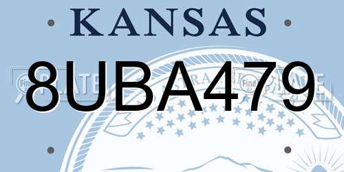 8UBA479 Kansas License Plate