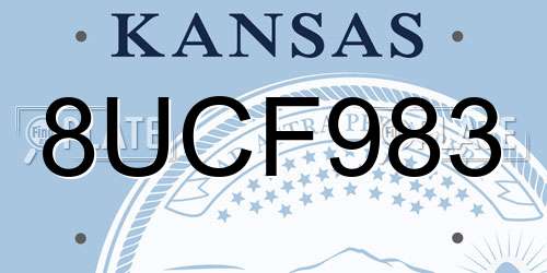 8UCF983 Kansas License Plate