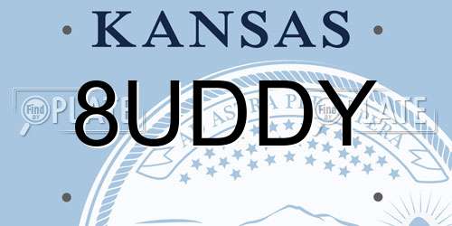 8UDDY Kansas License Plate
