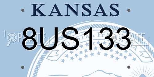 8US133 Kansas License Plate