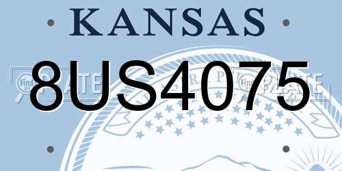 8US4075 Kansas License Plate