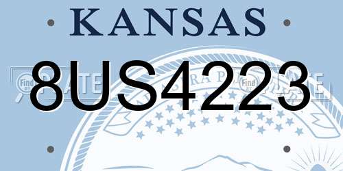 8US4223 Kansas License Plate