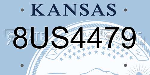 8US4479 Kansas License Plate