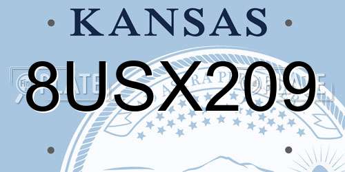 8USX209 Kansas License Plate