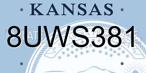 8UWS381 Kansas License Plate