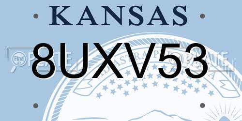 8UXV53 Kansas License Plate