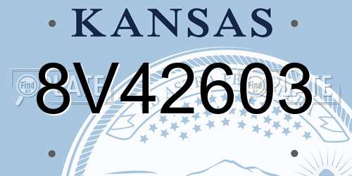 8V42603 Kansas License Plate
