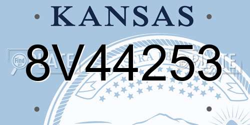 8V44253 Kansas License Plate