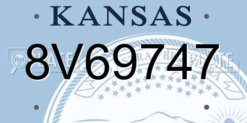 8V69747 Kansas License Plate