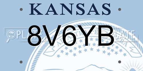 8V6YB Kansas License Plate