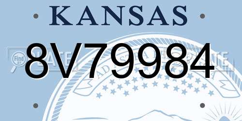 8V79984 Kansas License Plate