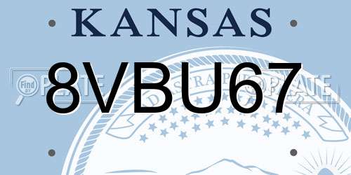 8VBU67 Kansas License Plate