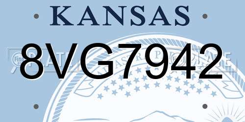 8VG7942 Kansas License Plate