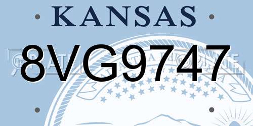 8VG9747 Kansas License Plate