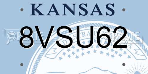 8VSU62 Kansas License Plate