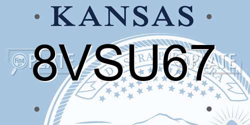 8VSU67 Kansas License Plate