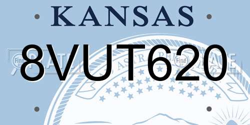 8VUT620 Kansas License Plate