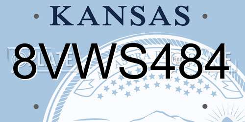 8VWS484 Kansas License Plate