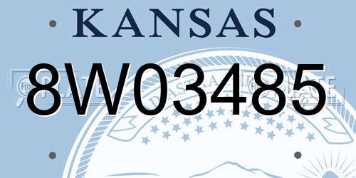 8W03485 Kansas License Plate