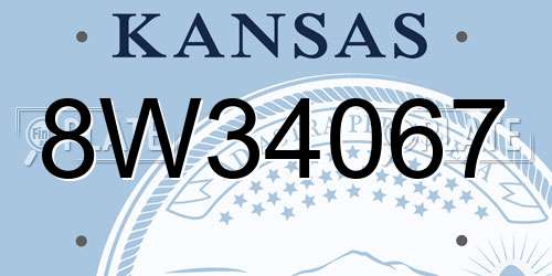 8W34067 Kansas License Plate