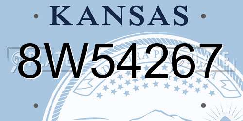 8W54267 Kansas License Plate