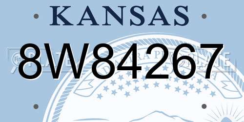 8W84267 Kansas License Plate