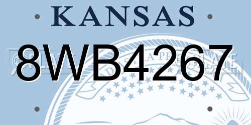8WB4267 Kansas License Plate