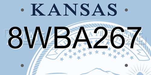 8WBA267 Kansas License Plate