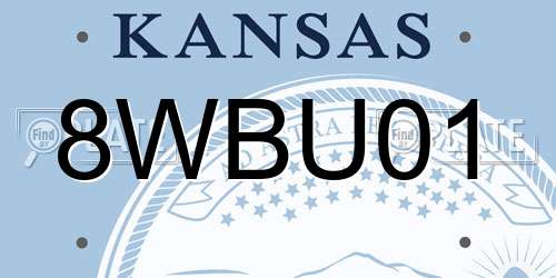 8WBU01 Kansas License Plate