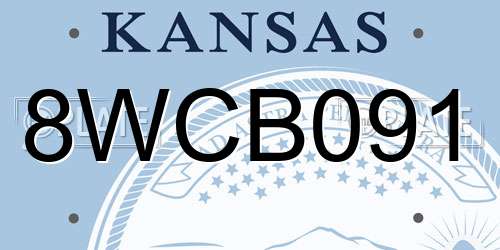 8WCB091 Kansas License Plate