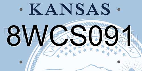 8WCS091 Kansas License Plate