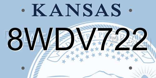 8WDV722 Kansas License Plate