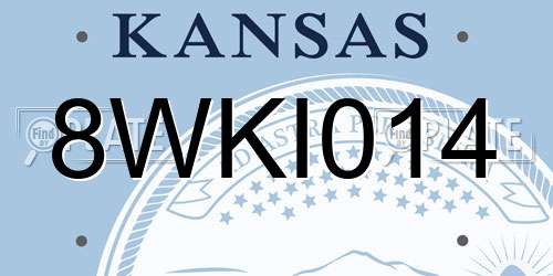 8WKI014 Kansas License Plate