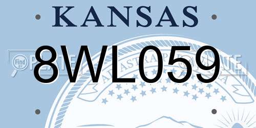 8WL059 Kansas License Plate