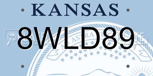 8WLD89 Kansas License Plate
