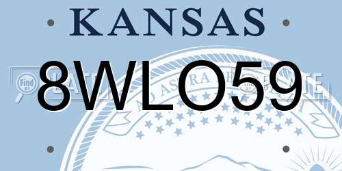 8WLO59 Kansas License Plate