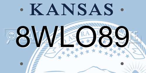 8WLO89 Kansas License Plate