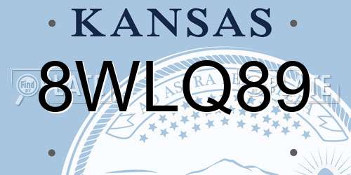 8WLQ89 Kansas License Plate
