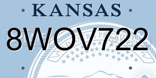 8WOV722 Kansas License Plate