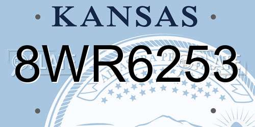 8WR6253 Kansas License Plate