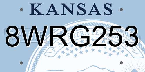 8WRG253 Kansas License Plate