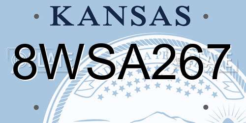 8WSA267 Kansas License Plate