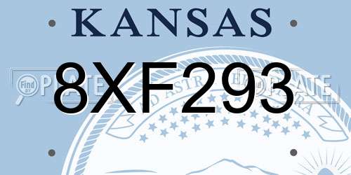 8XF293 Kansas License Plate