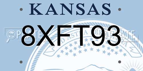 8XFT93 Kansas License Plate