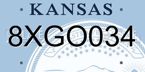 8XGO034 Kansas License Plate