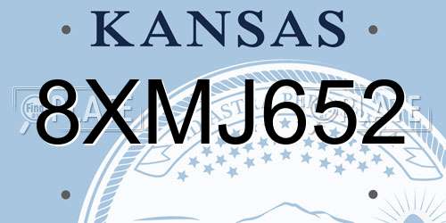 8XMJ652 Kansas License Plate